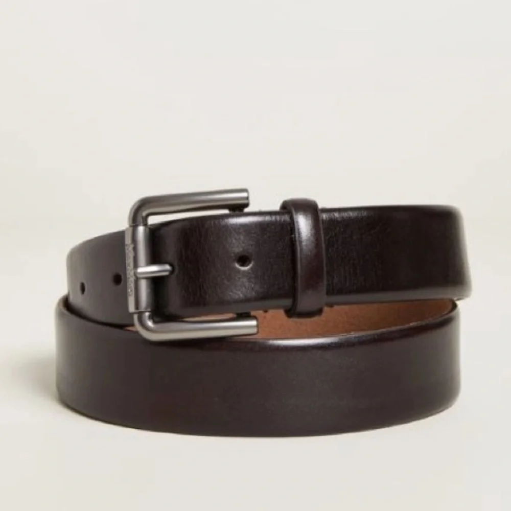 NWOT Max Mara Runway Genuine Leather Belt Size: Medium Dark Brown
